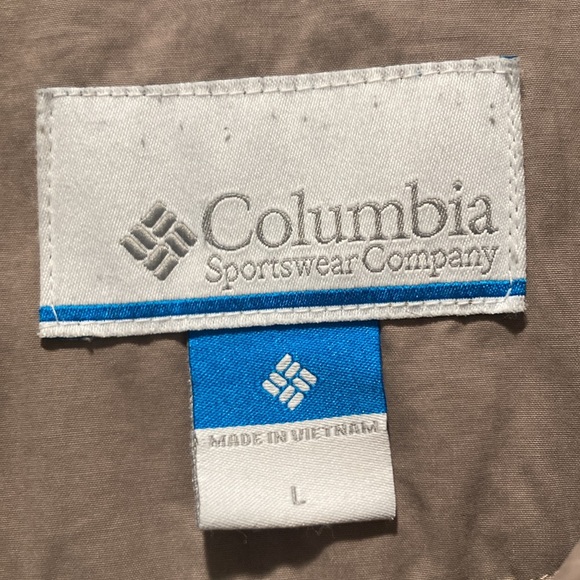 Columbia men’s SZ L winter jacket coat waist length tan outer tan fleece lining - Picture 2 of 4